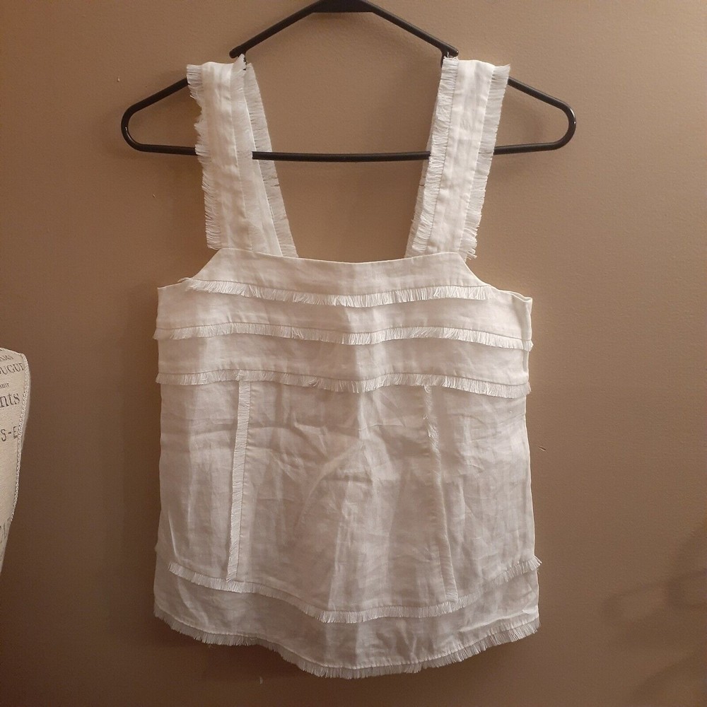 J. Crew Factory White Ruffle Tank Top